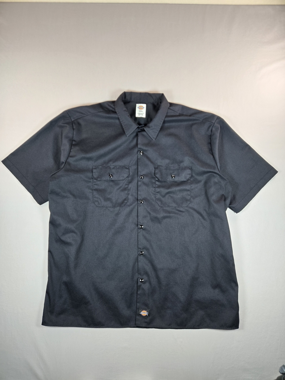 Dickies Black Short Sleeve Workwear Rugged Shirt Heavy Duty Utility Twill XXL